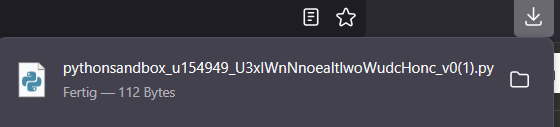 Python-Datei im Downloadordner
